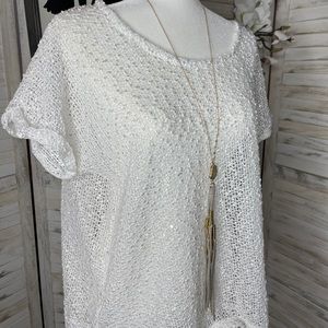 Alfani white shimmery blouse in large